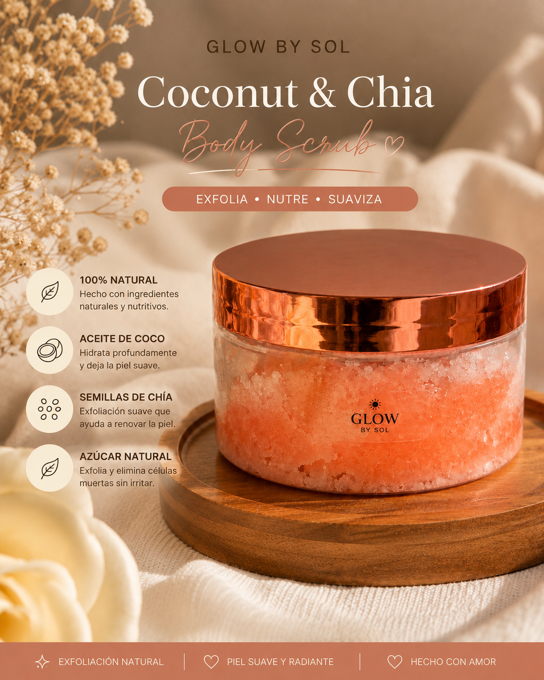 Glow by Sol Coconut & Strawberry Body Scrub